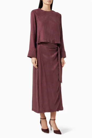 Prime Stoned Top & Skirt Set in Silk-blend
