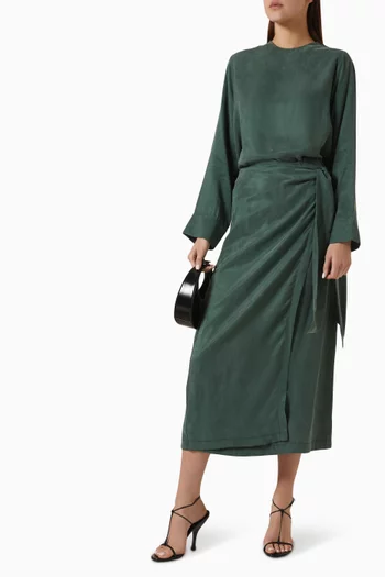 Prime Stoned Top & Skirt Set in Silk-blend