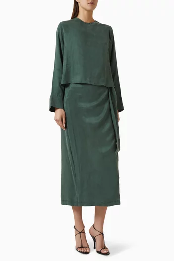 Prime Stoned Top & Skirt Set in Silk-blend