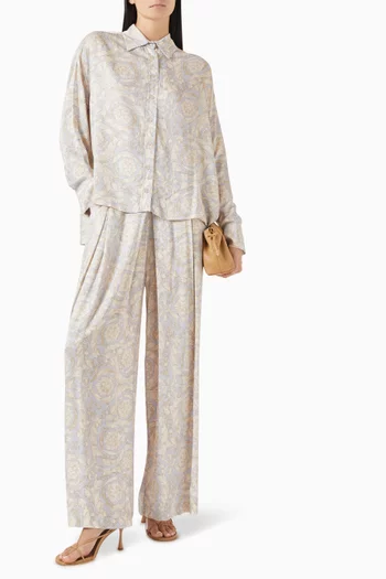Printed Shirt & Pants Set in Viscose Rayon