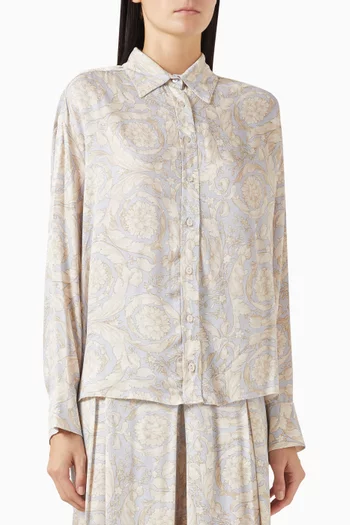 Printed Shirt & Pants Set in Viscose Rayon