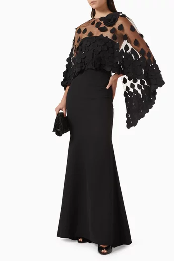 Lobella Cape Dress in Crepe