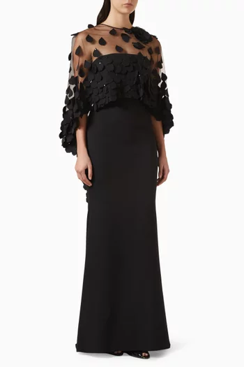 Lobella Cape Dress in Crepe