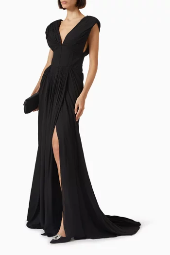 Percy Plunge-neck Gown