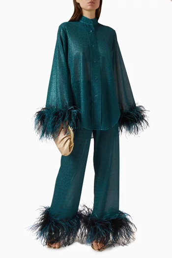 Lumiere Plumage Shirt in Stretch Lurex