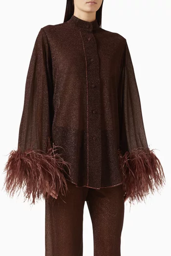 Lumiere Plumage Shirt in Stretch Lurex