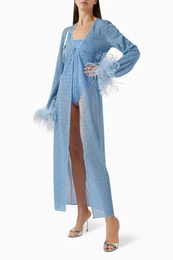Lumiere Plumage Kaftan in Stretch Lurex