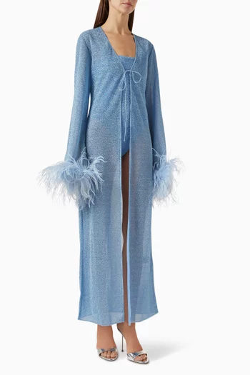 Lumiere Plumage Kaftan in Stretch Lurex
