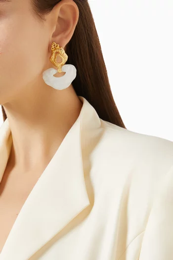 Whirlpool Earrings in 21kt Gold-plated Brass