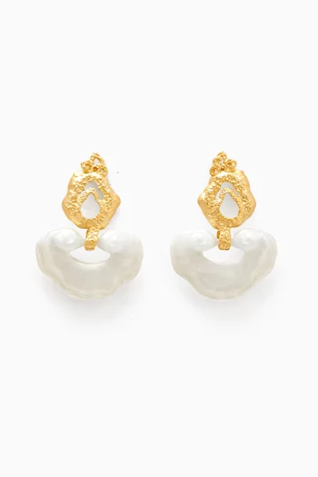 Whirlpool Earrings in 21kt Gold-plated Brass