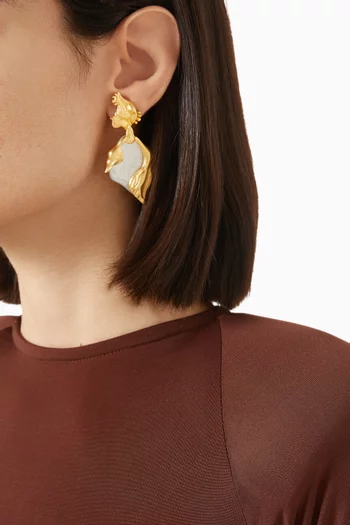 Lupa Earrings in 21kt Gold-plated Brass