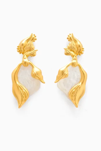 Lupa Earrings in 21kt Gold-plated Brass