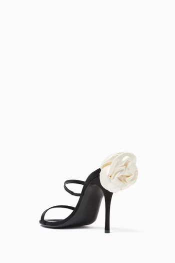 Flower 105 Mule Sandals in Satin