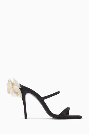 Flower 105 Mule Sandals in Satin