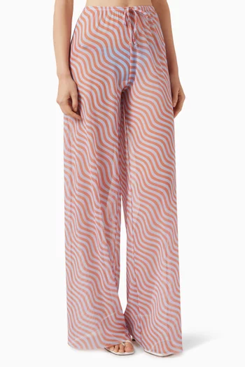 بنطال رايلي قماش شبكي شفاف