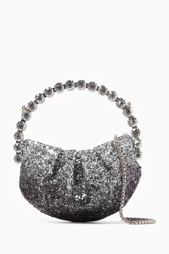 Micro Eternity Clutch in Glitter Fabric