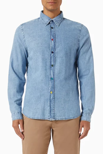 Tailored-fit Shirt in Cotton-denim