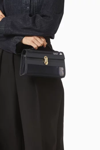 Symmetry Pochette Top-handle Bag in Mesh & Smooth Leather