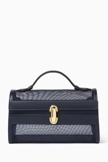 Symmetry Pochette Top-handle Bag in Mesh & Smooth Leather