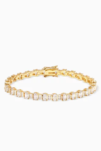 Deco Mirror Tennis Bracelet in 18kt Gold-plated Brass