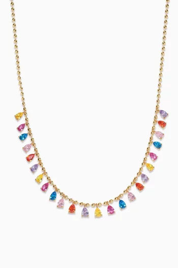 Mirror Drop Rainbow Necklace in 18kt Gold-plated Brass