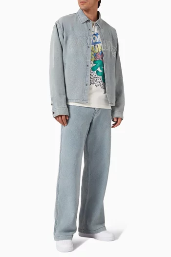 بنطال جينز بساقين واسعتين دينم