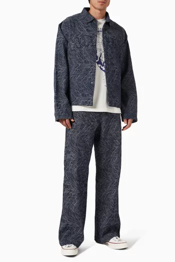 بنطال جينز بساقين واسعتين دينم