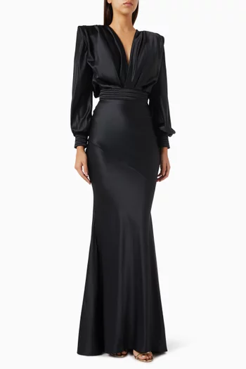 Betsy Gown in Stretch-satin