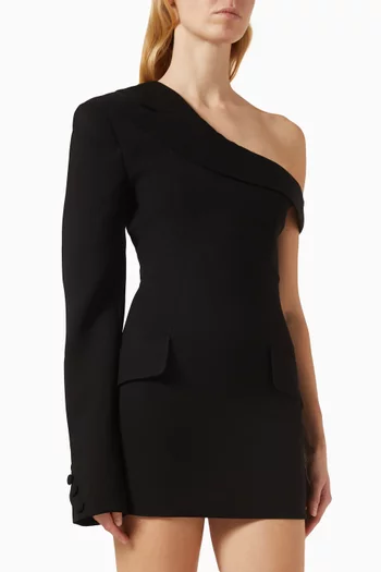 فستان توكس قصير بكتف مكشوف