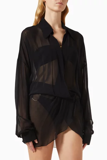 فستان قصير بنمط قميص جورجيت