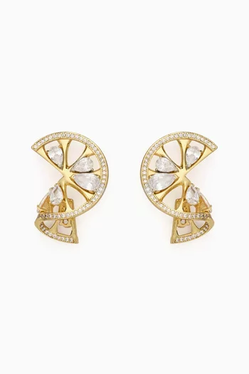 Twist Statement Earrings in Gold-tone Brass