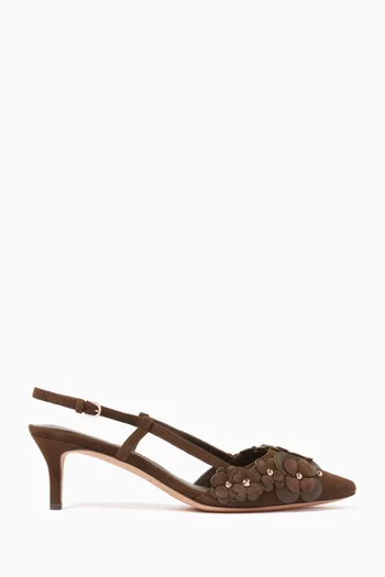 Flower Garden Slingback Pumps in Suede
