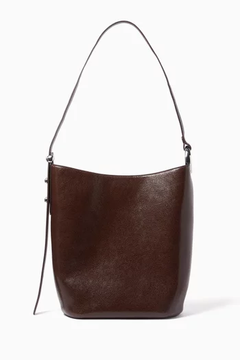 Large Halo Bucket Bag in Glazed Leather