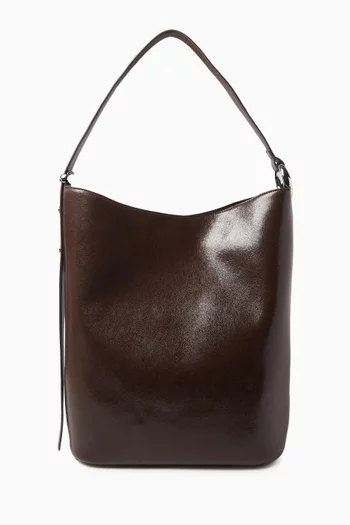Halo Large Bucket Bag in Glazed Leather