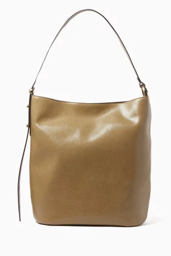Halo Large Bucket Bag in Glazed Leather