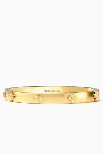 Spade Flower Hinge Bangle in Gold-tone Brass