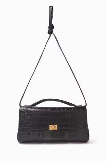 Bel Air Clutch in Croc-embossed Calfskin