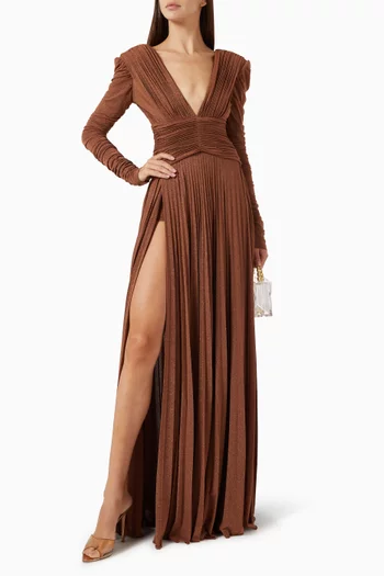 فستان طويل بطيّات لوركس جيرسيه