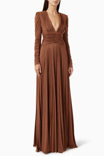 فستان طويل بطيّات لوركس جيرسيه