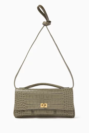 Bel Air Clutch in Croc-embossed Calfskin