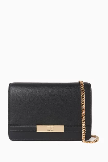 Flap Shoulder Bag in Faux Leather