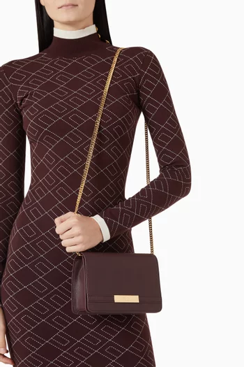 Flap Shoulder Bag in Faux Leather