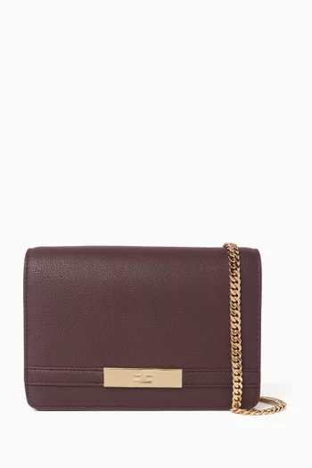 Flap Shoulder Bag in Faux Leather
