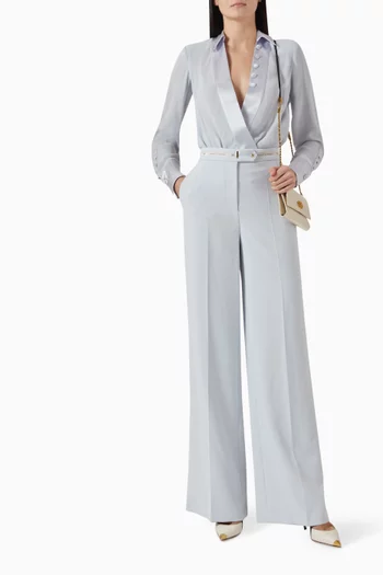 Logo Ribbon Pants in Crepe