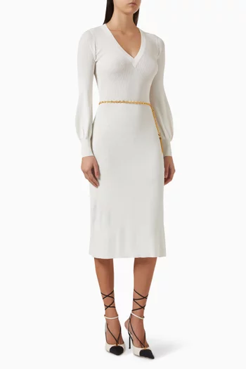 Belted Dress in Rib-knit