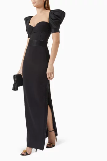 تنورة بحزام خصر منحوت كريب