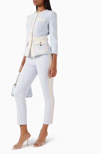 Two-colour Pants in Crepe