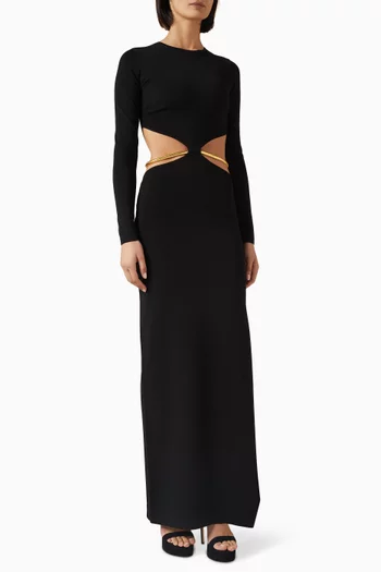 Chain Belt Maxi Dress in Jersey