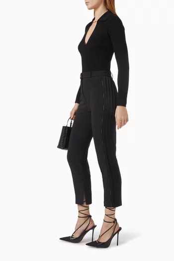 Tuxedo Cropped Pants in Crepe
