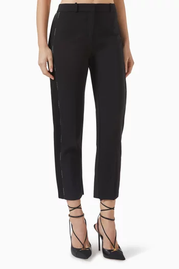 Tuxedo Cropped Pants in Crepe